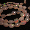 14 inches Very Rare Ethiopian Opal Very Unique Super Rare Ethiopian Opal Smooth Oval Super Rare Inside Fire Opal Size 8 -4mm approx really amazing QUALITY